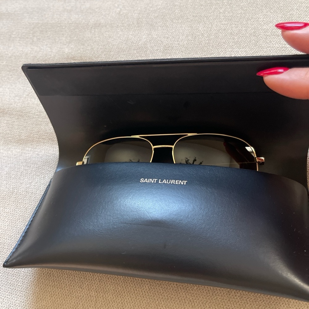 Saint Laurent Brown and Gold Sunglasses